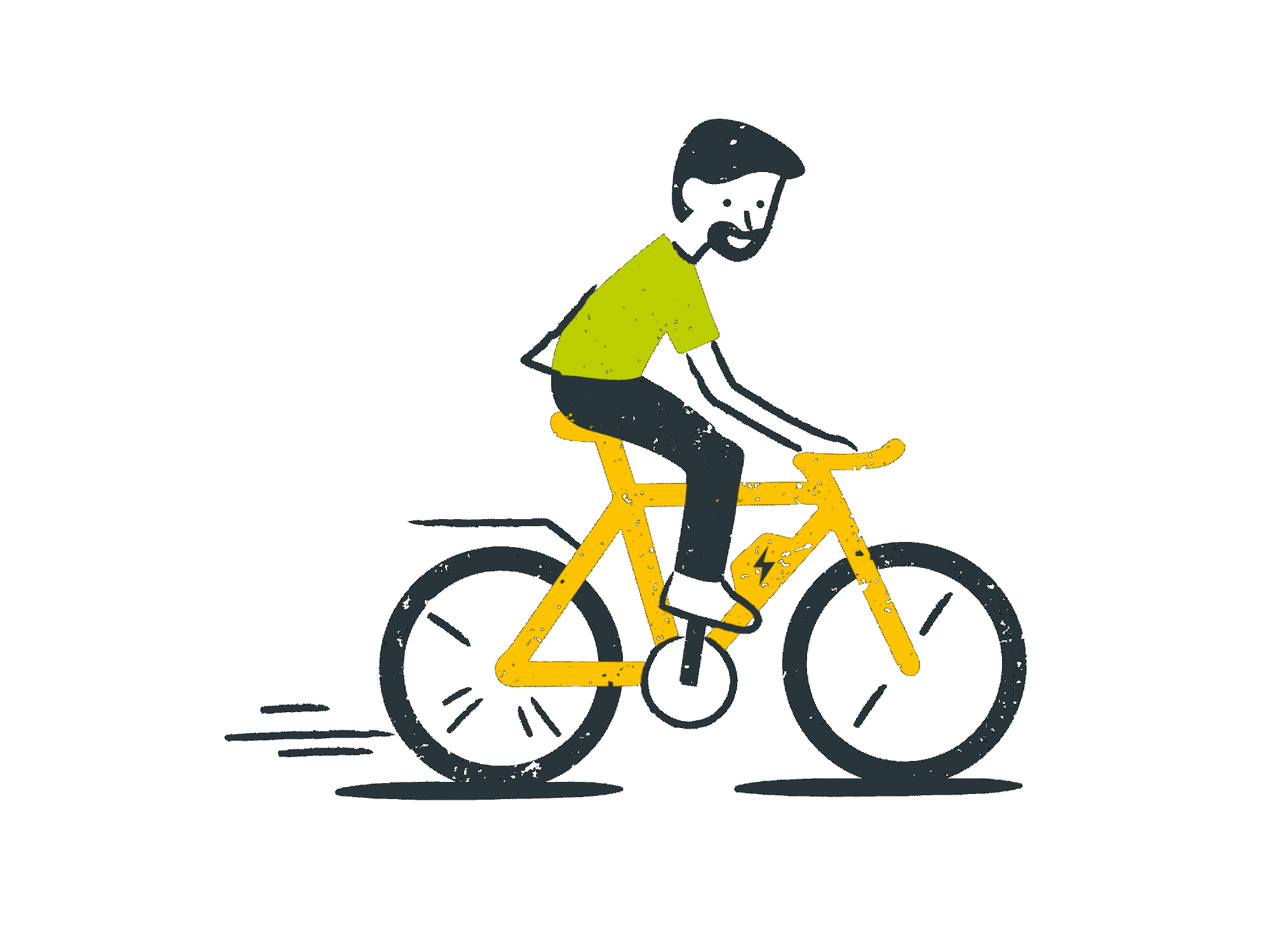 animierte Grafik eines Fahrradfahrers