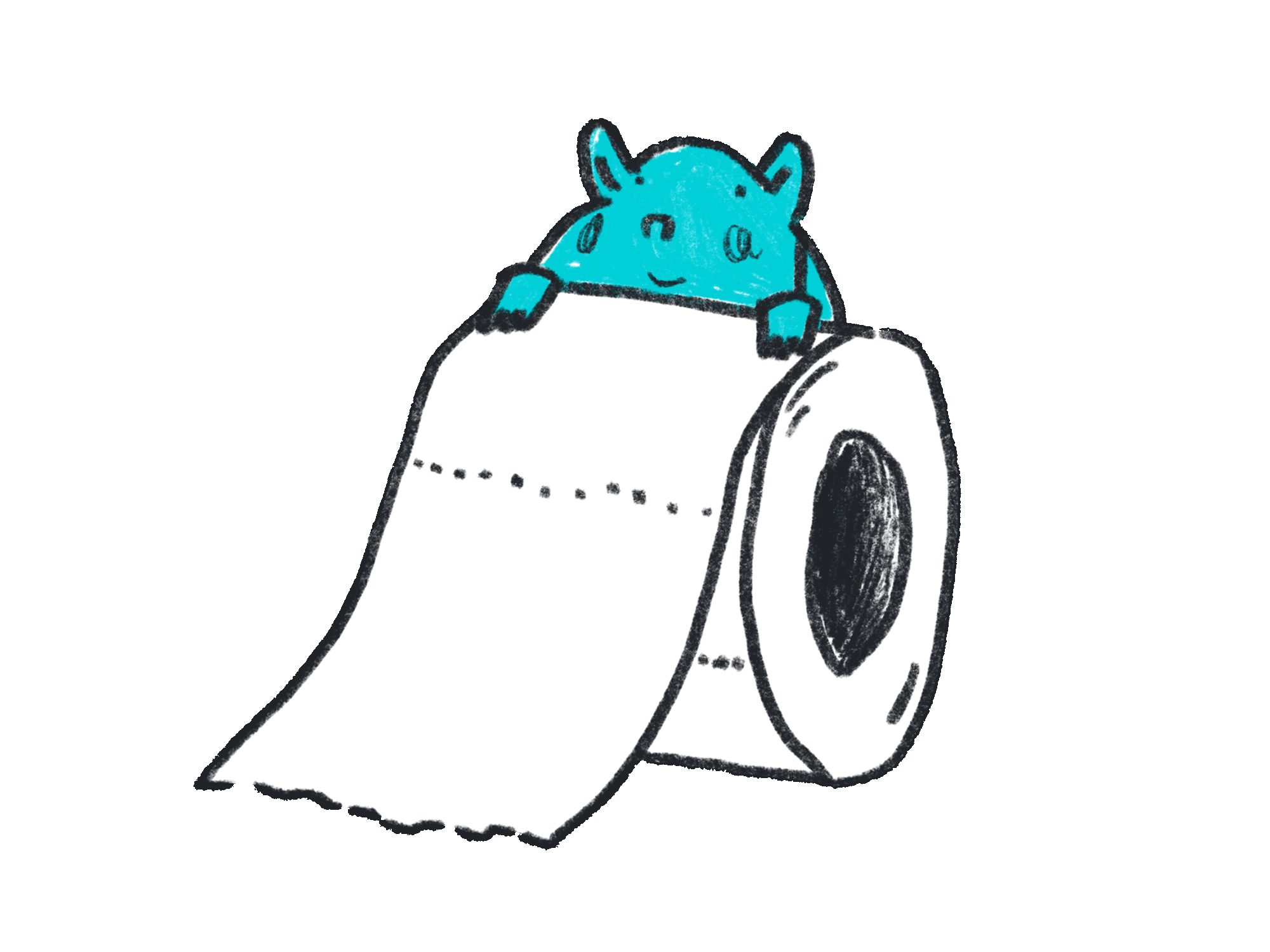 Hamster rollt Toilettenpapier ab