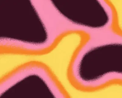Grafik mit den Farben Lila, Gelb und Rosa
