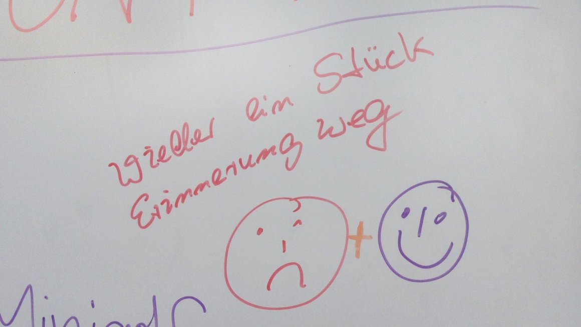 Detailansicht der Meinungswand zum neuen Blauen Bock mit positivem und negativem Smiley