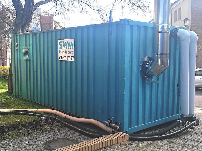 Heizcontainer für das Haus Budenberg