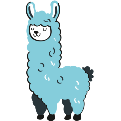 Grafik türkises Lama