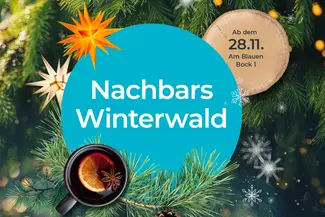 Es ist eine winterliche Illustration mit dem Namen Nachbars Winterwald zu sehen