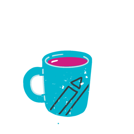 Illustration einer Tasse mit heißem Getränk