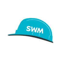 Grafik eines Bauhelms mit SWM Logo