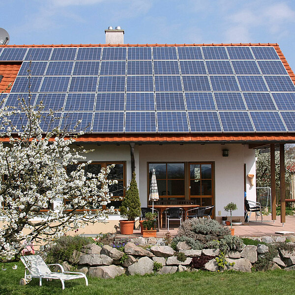 Photovoltaik-Anlage auf einem Einfamilienhaus