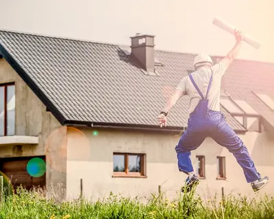 Rohbau mit Handwerker