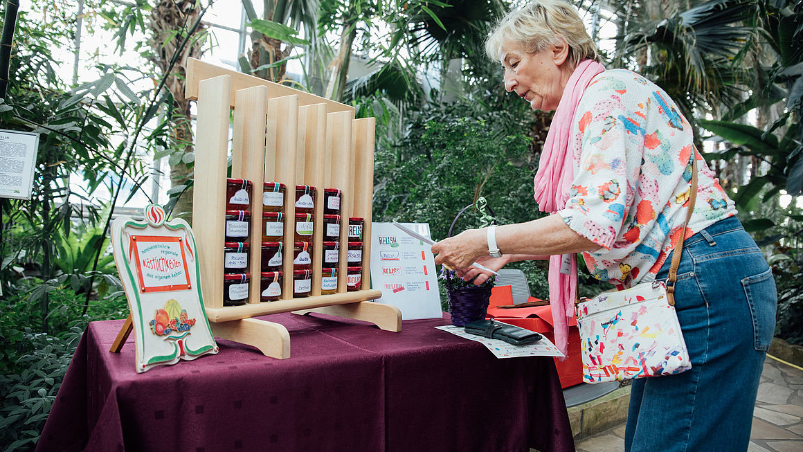 Marmeladenstand auf der Grünen Messe im Gruson Gewächshaus