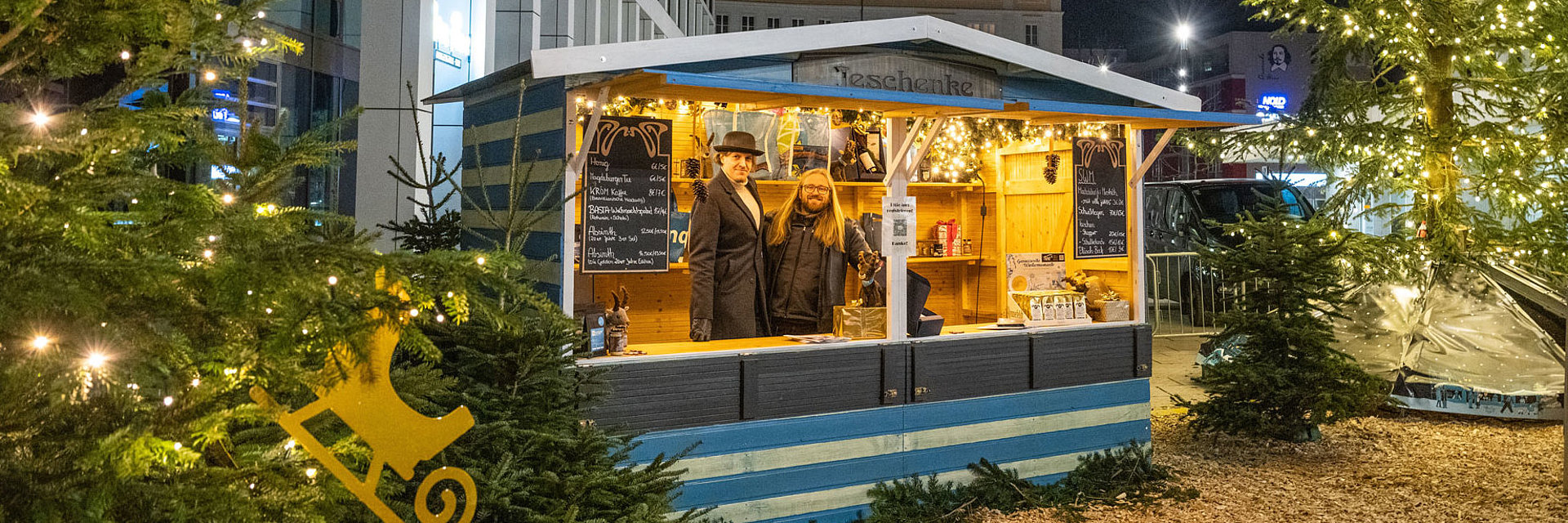 Jeschenke-Hütte auf dem SWM Weihnachtsmarkt