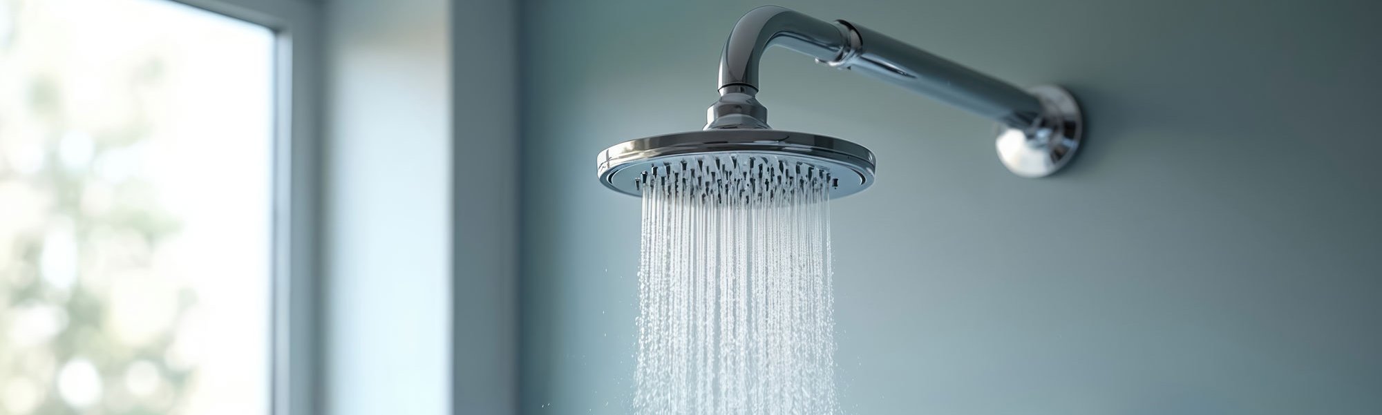 Laufende Regendusche im Bad