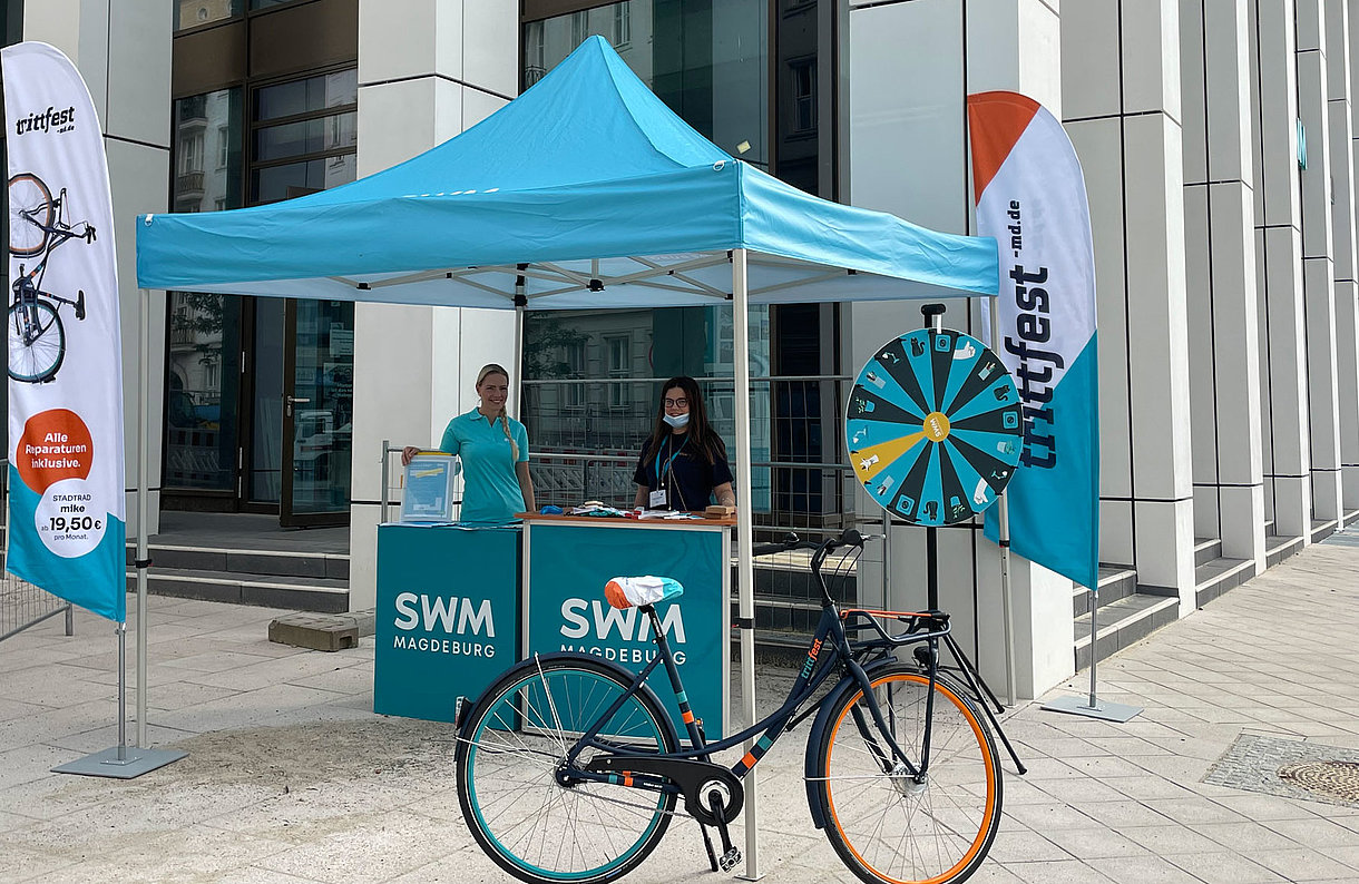 Einsatz des SWM Promoteams vor dem Blauen Bock