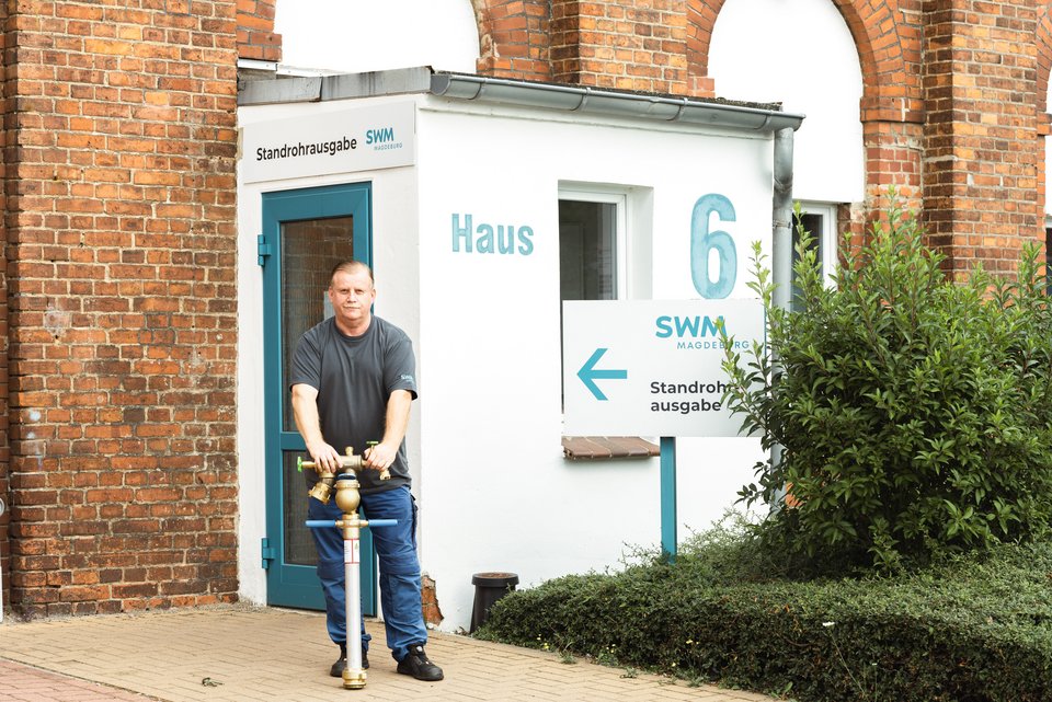 Standrohrausgabe in der Theodor-Koslowski-Straße