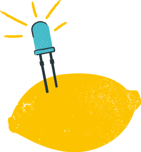 Grafik Zitrone mit LED-Lampe