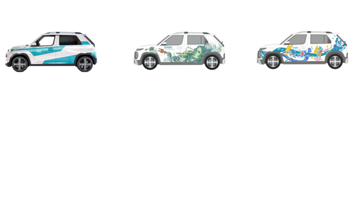 Bild mit allen Designs für E-Leasing Aktion Hyundai Inster