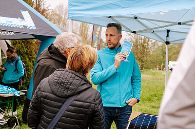 SWM Energieberatung auf der Grünen Messe zum Thema Photovoltaik