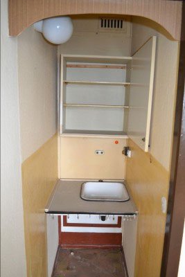 Ansicht einer alten Kochnische im alten Blauen Bock