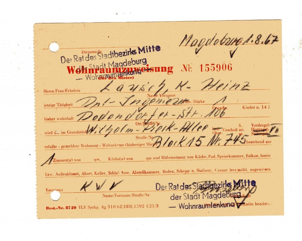 alte Wohnraumzuweisung