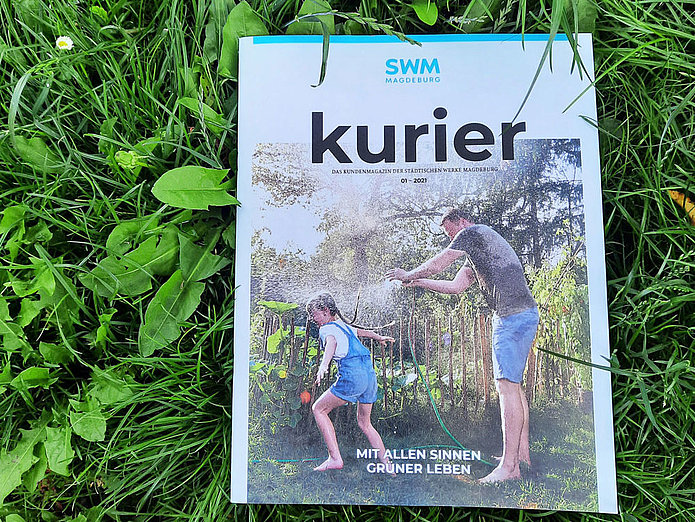 SWM Kurier 01-2021 auf der grünen Wiese mit Gänseblümchen
