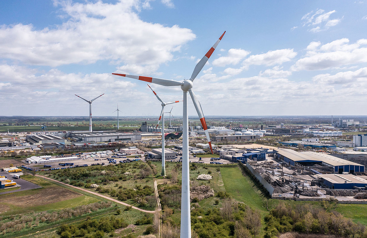 SWM Naturstrom, z.B. von Windrädern aus Magdeburg-Rothensee Windräder in Magdeburg Rothensee