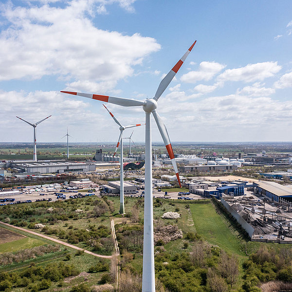 Windräder in Magdeburg Rothensee