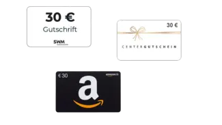 Darstellung der drei Gutscheine für "Kunden werben Kunden"